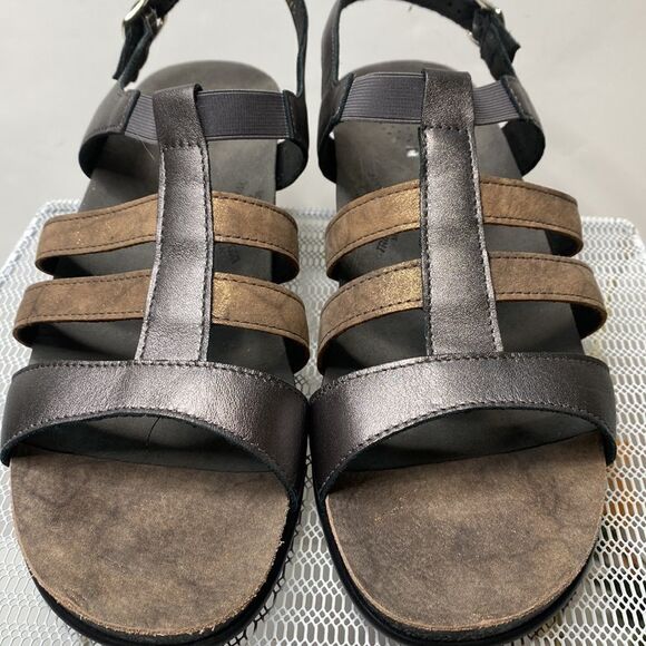 SAS Allegro Heel Strap Metallic Leather Dressy Comfort Sandal Size 11 - Picture 5 of 11